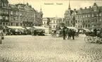 Vykort med motiv över Stora torget i Sundsvall.