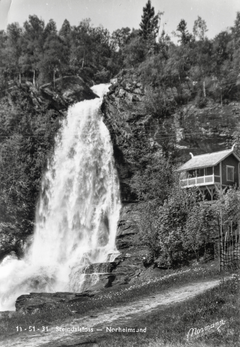 Postkort; Steinsdalsfossen i Kvam