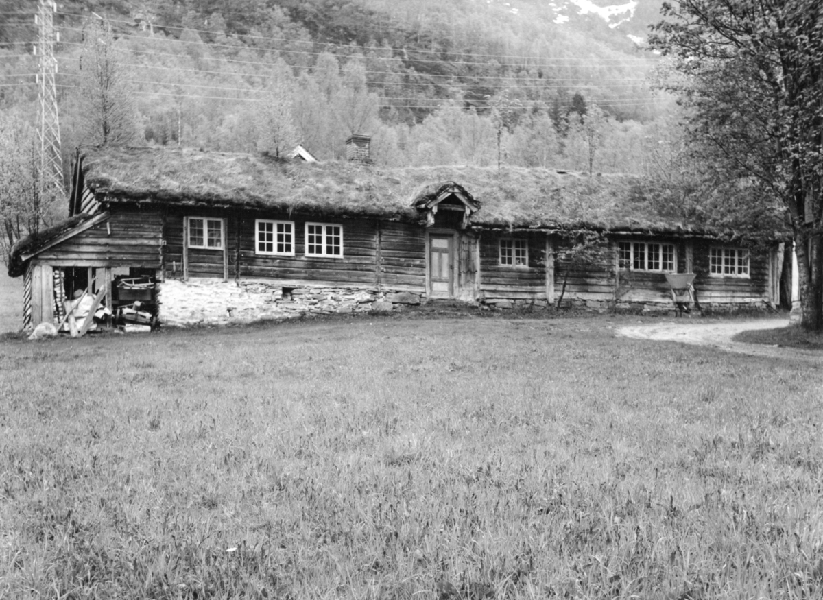 Dokumentasjonsbilder i serie av et stovehus i Øvstegara på Løset i Stordal. Denne stova er senere flyttet til tunet ved gamlekirka i Stordal.