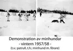 Demonstration av minhundar, vintern 1957/58, i terrängen bortom Eldsundsån.