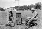 Radiostation. Artelleri-station, upprättad på fotbollsplan i Frösunda juli 1936