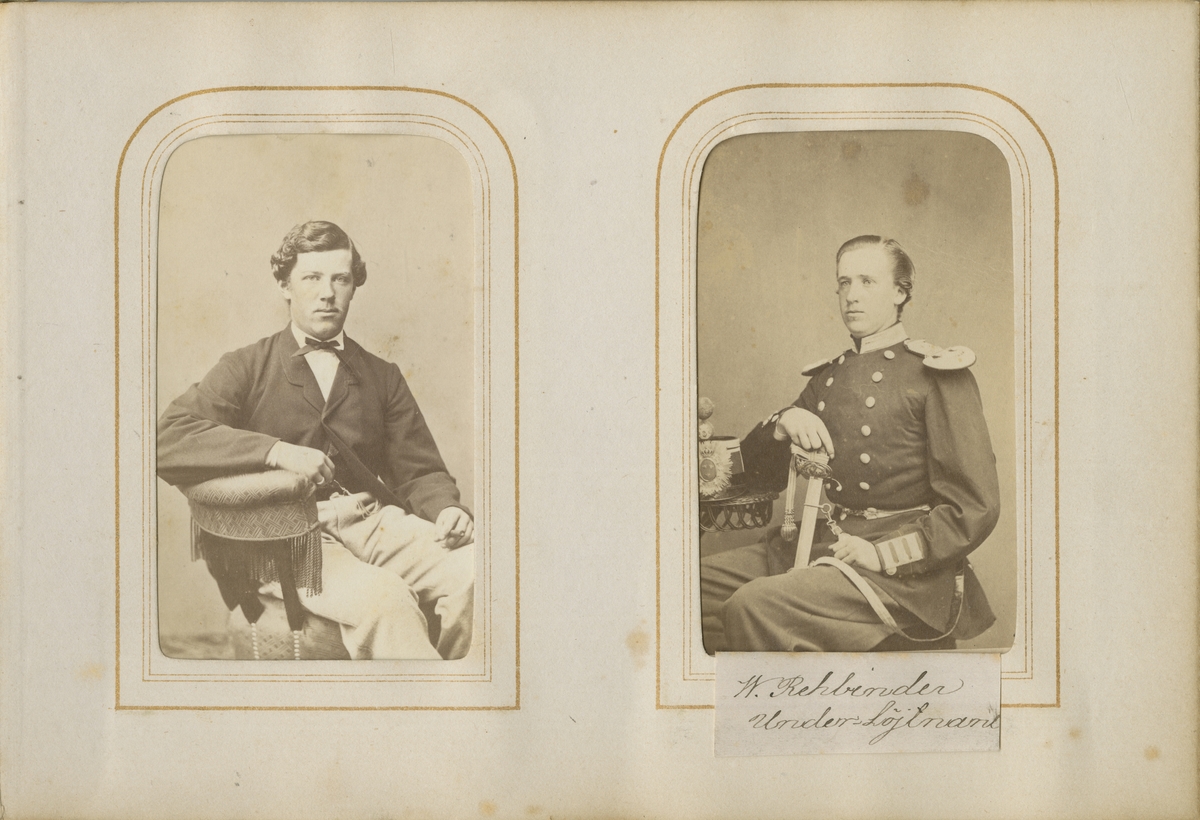 Porträtt av Carl Magnus Victor Rehbinder, löjtnant vid Andra livgrenadjärregementet I 5.

Se även bild AMA.0001889.