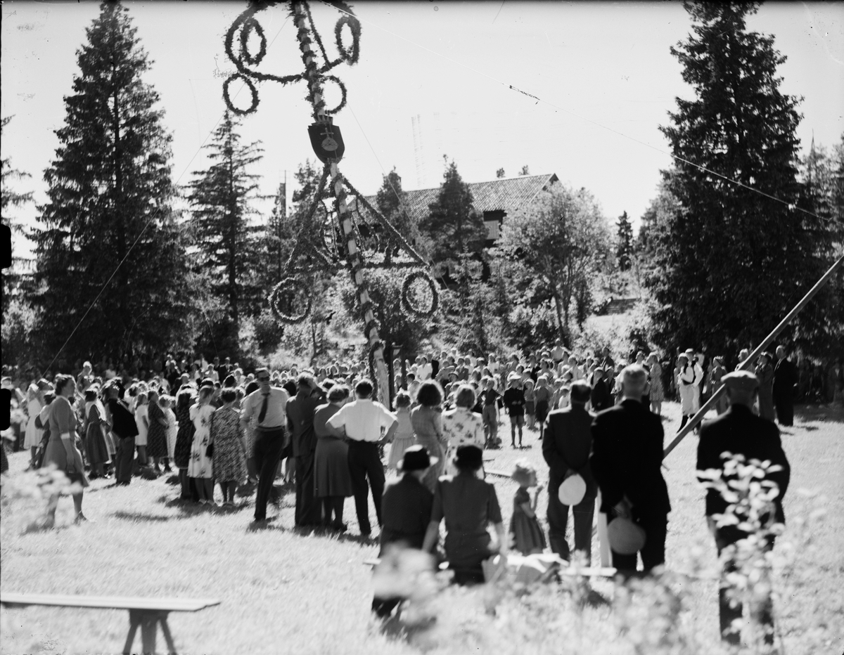 Resning av midsommarstång, Gammelhus, Östhammar, Uppland