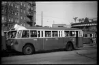 På hållplats vid linje 61 står Aktiebolaget Stockholms Spårvägar, SS buss som utgick från Norra Bantorget - Tranebergsbron - Västerled - Abrahamsberg - Åkeslund - Olovslund.