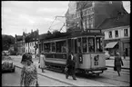 Trondheim Sporvei, TS 21 vid hållsplats i Trondheim, trafikerar på linje 2.