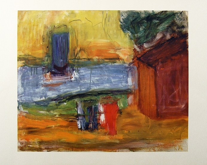 Litografi av Carl Kylberg, som ingår i en grafikmapp med 10 onumrerade litografier med biografi av Gustaf Näsström - från 1953. Motiv: Byggnad med ett vattendrag bakom.


Neg. nr: 92-01