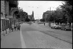 Helsingborgs Stads Spårvägar, HSS spårväg på Drottninggatan söderut vid Sankt Jörgens plats.