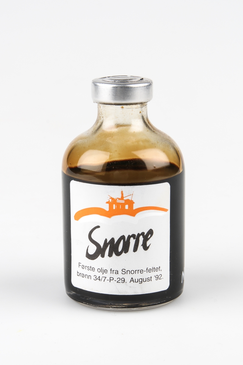 Første oljeprøve fra Snorre-feltet.