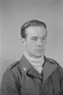 Porträttfoto av soldat Artur Gustaf Cederkvist (nummer 414), bilförare vid F 19, Svenska frivilligkåren i Finland under finska vinterkriget, 1940.