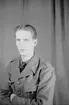 Porträttfoto av soldat Alf Gösta Eriksson (nummer 9544), signalist vid F 19, Svenska frivilligkåren i Finland under finska vinterkriget, 1940.