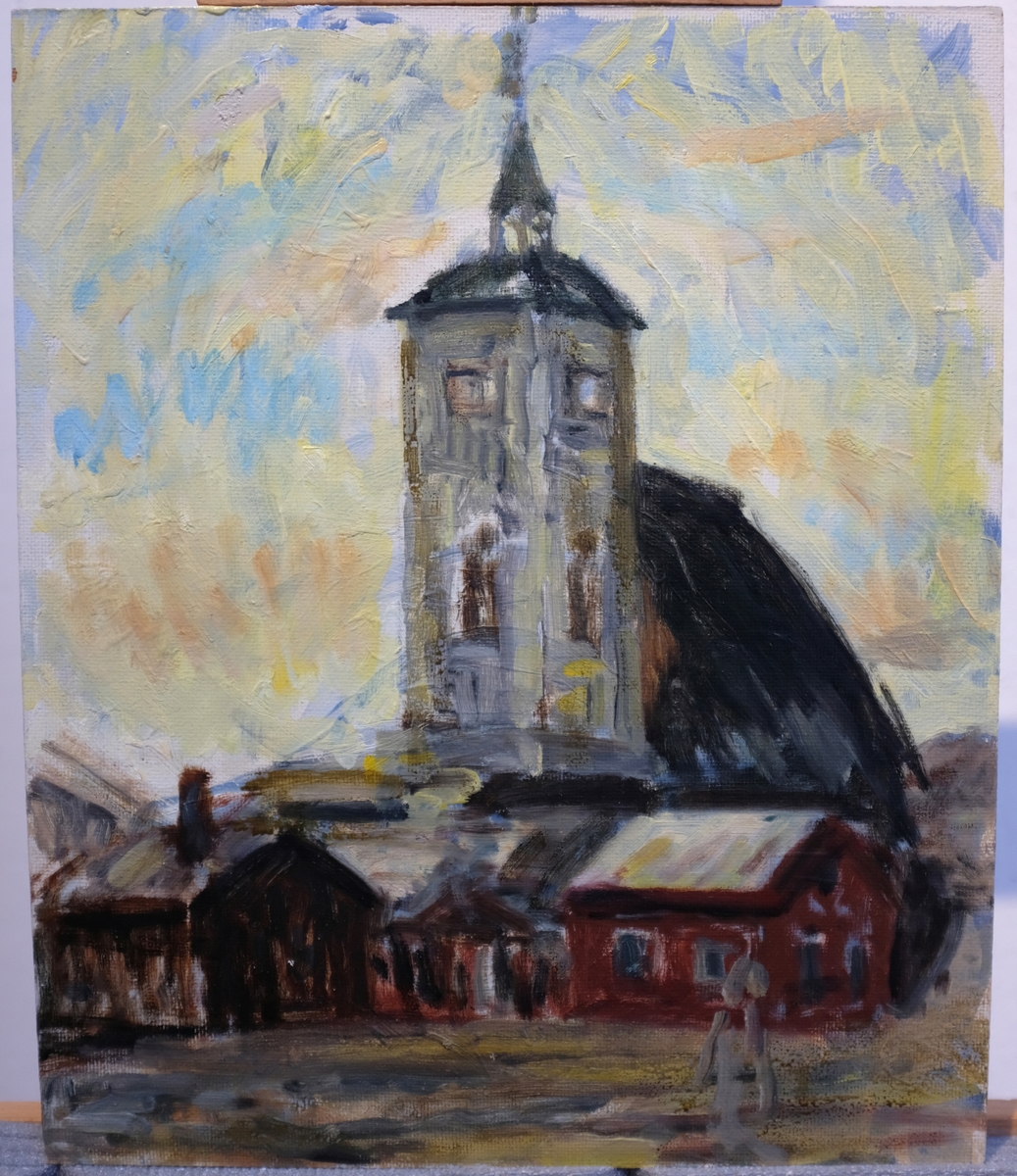 Røros med kyrkja i bakgrunnen