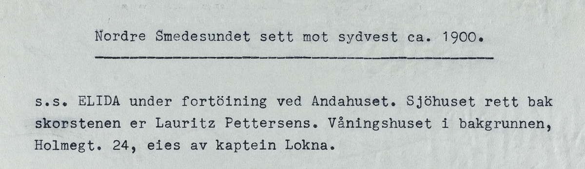 Nordre Smedasundet sett mot sydvest, ca. 1900.