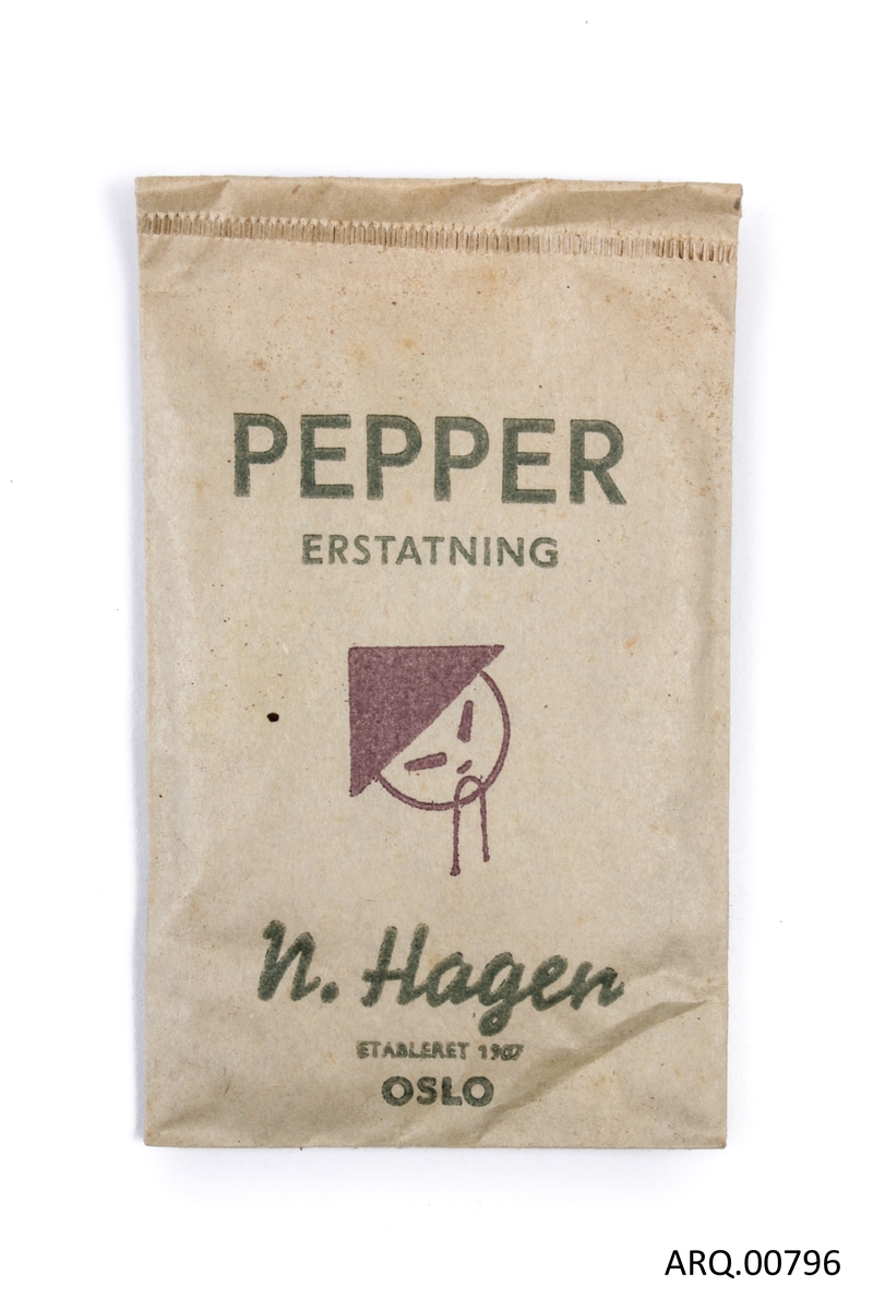 Uåpnet krydderpose med peppererstating.