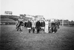 Deltakarar på Barneturnstevne på Bryne Stadion.