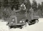 Prov med lastterrängbil 939 vid Arméns motorskola. Vinterprov i Sveg i mars 1962.