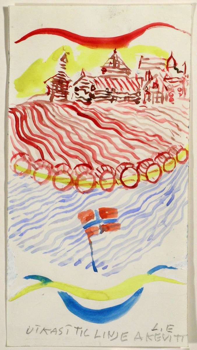 Utkast til Linje akevitt [Akvarell]