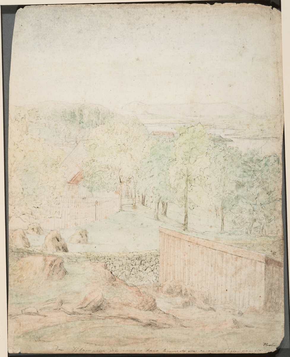 Landskap ved Stavanger [Tegning]