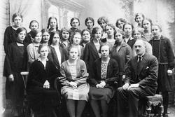 Elerer og lærarar ved "Hjemmets Minde" i 1929. Dette var eit