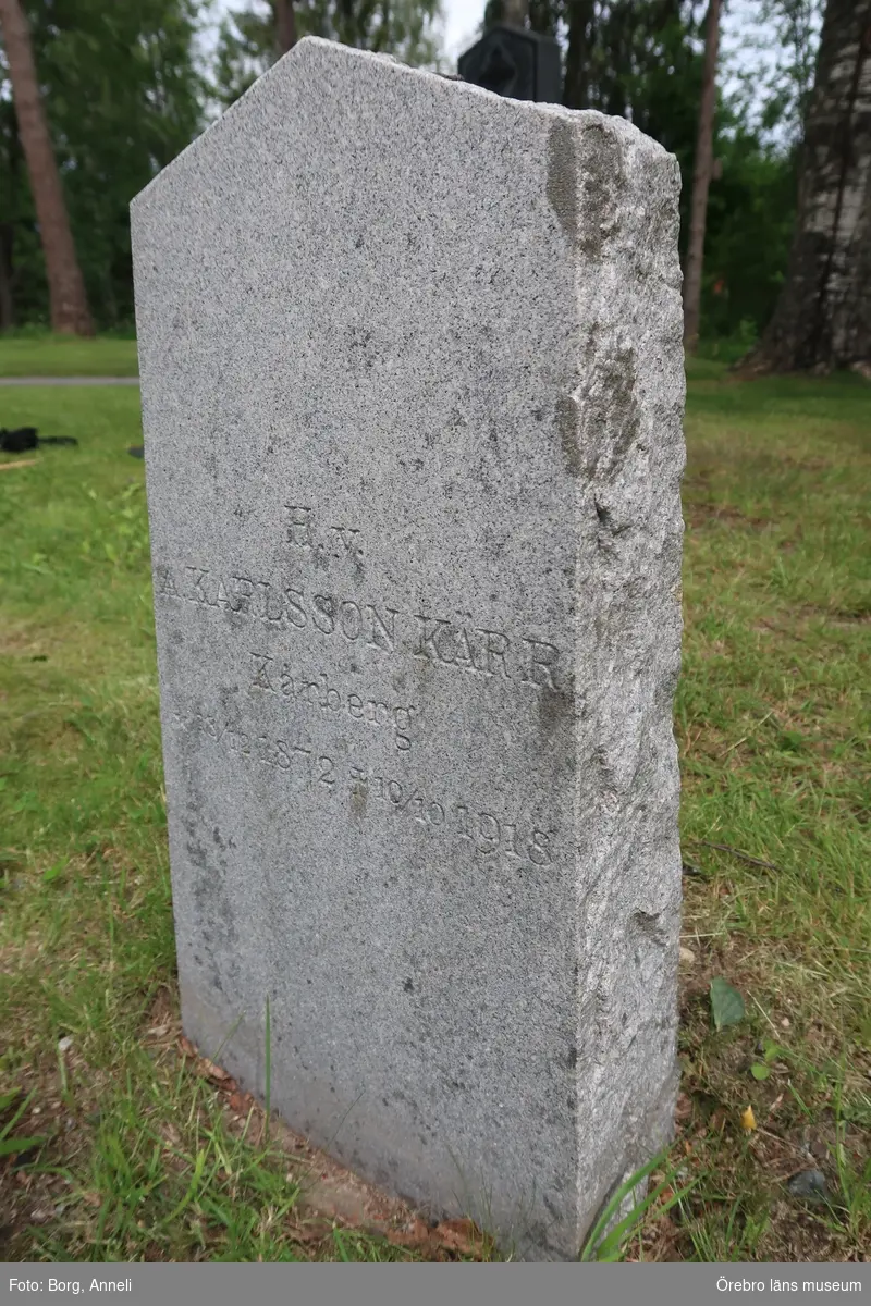 Fotoprotokoll

Acc. Nr. OLM-2019-402_1-45
Örebro läns museums diarienummer: 2016.230.125
Fotograf: Anneli Borg 
Objekt: Ramsbergs nya kyrkogård
Kommun: Lindesbergs kommun
Län: Örebro
År: 2019

Motiv: 
1-45	Ramsbergs nya kyrkogård, gravvårdar