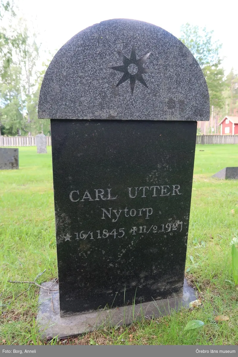 Fotoprotokoll

Acc. Nr. OLM-2019-400_1-45
Örebro läns museums diarienummer: 2016.230.125
Fotograf: Anneli Borg 
Objekt: Ramsbergs nya kyrkogård
Kommun: Lindesbergs kommun
Län: Örebro
År: 2019

Motiv: 
1-45	Ramsbergs nya kyrkogård, gravvårdar