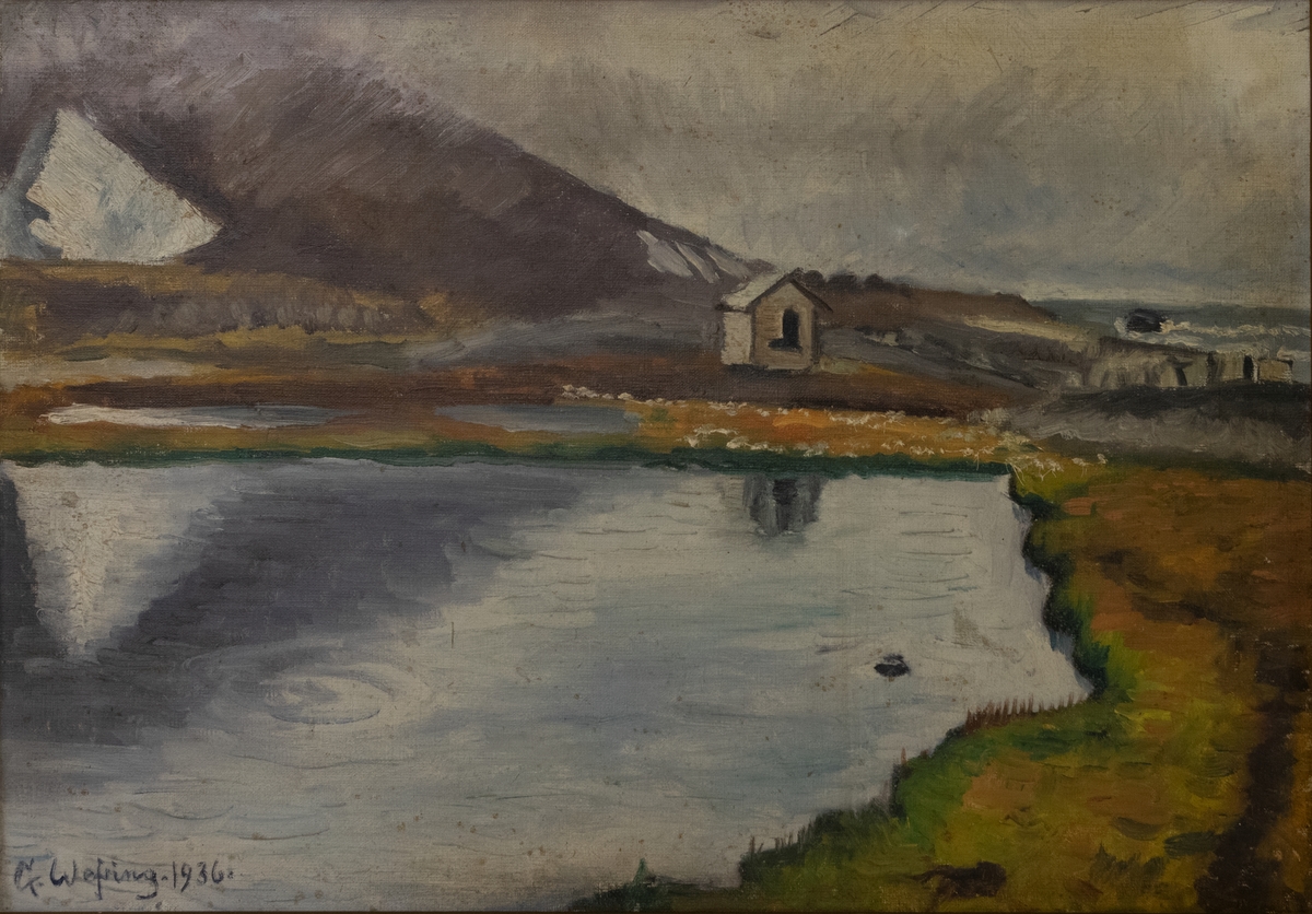 Fra Whaleshead, kvalhovden, Storfjorden, Svalbard [Oljemaleri]