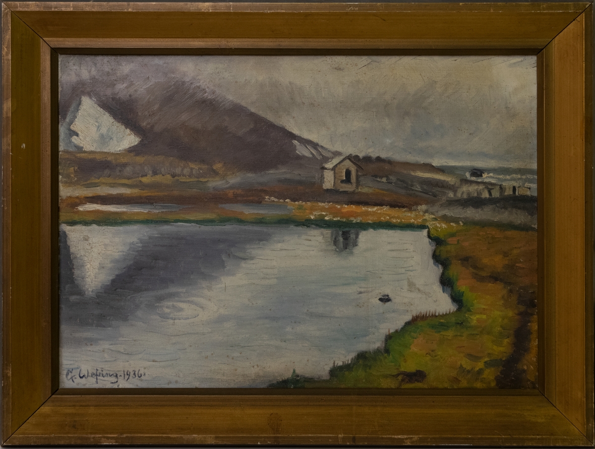 Fra Whaleshead, kvalhovden, Storfjorden, Svalbard [Oljemaleri]