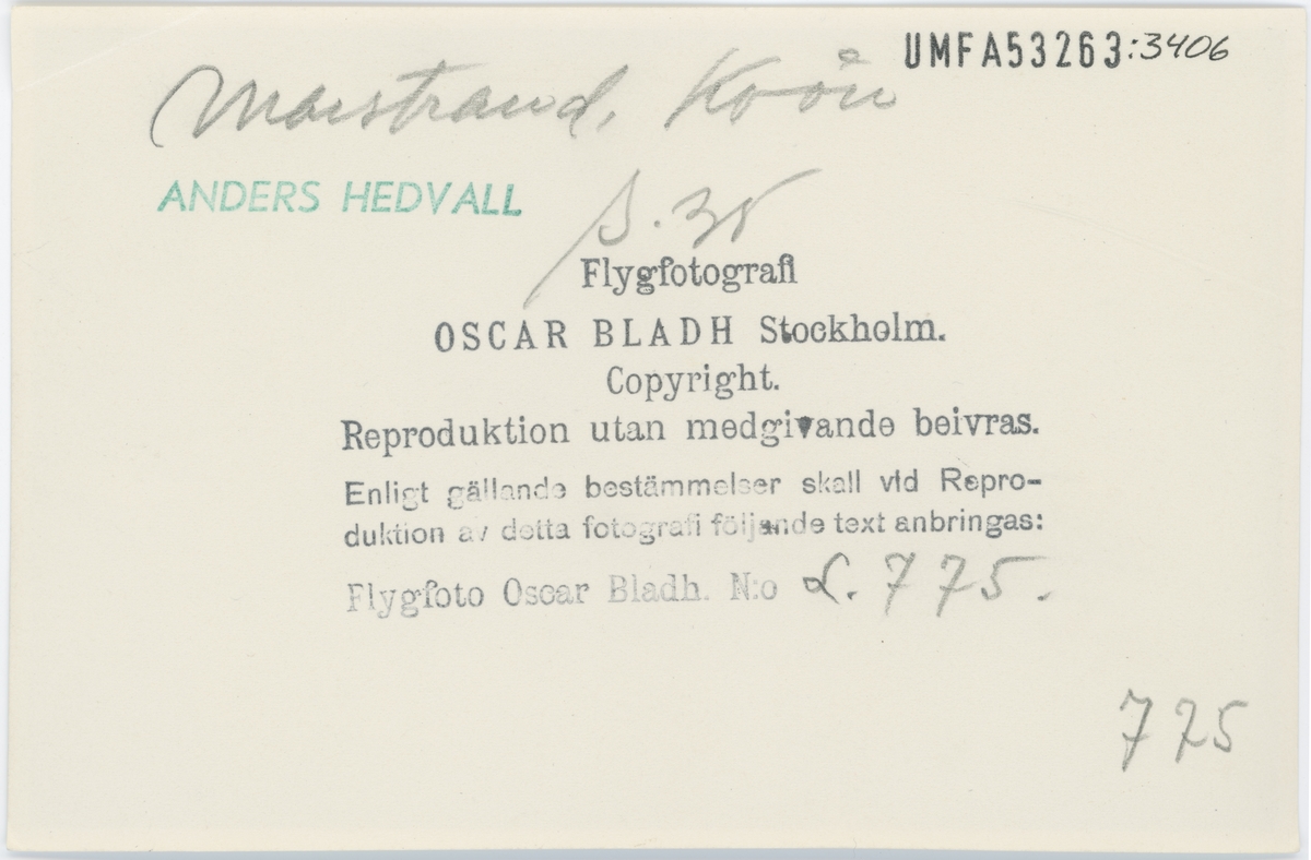 Flygfoto över Marstrand.
