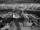 Flygfoto över Forsheda kyrka i Värnamo kommun, Jönköpings län. 1143/1963