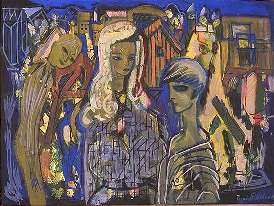 Kvinne og narr [Maleri]