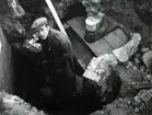 Den trappa som grävdes fram i kv. Valnötsträdet år 1942, visad uppifrån.