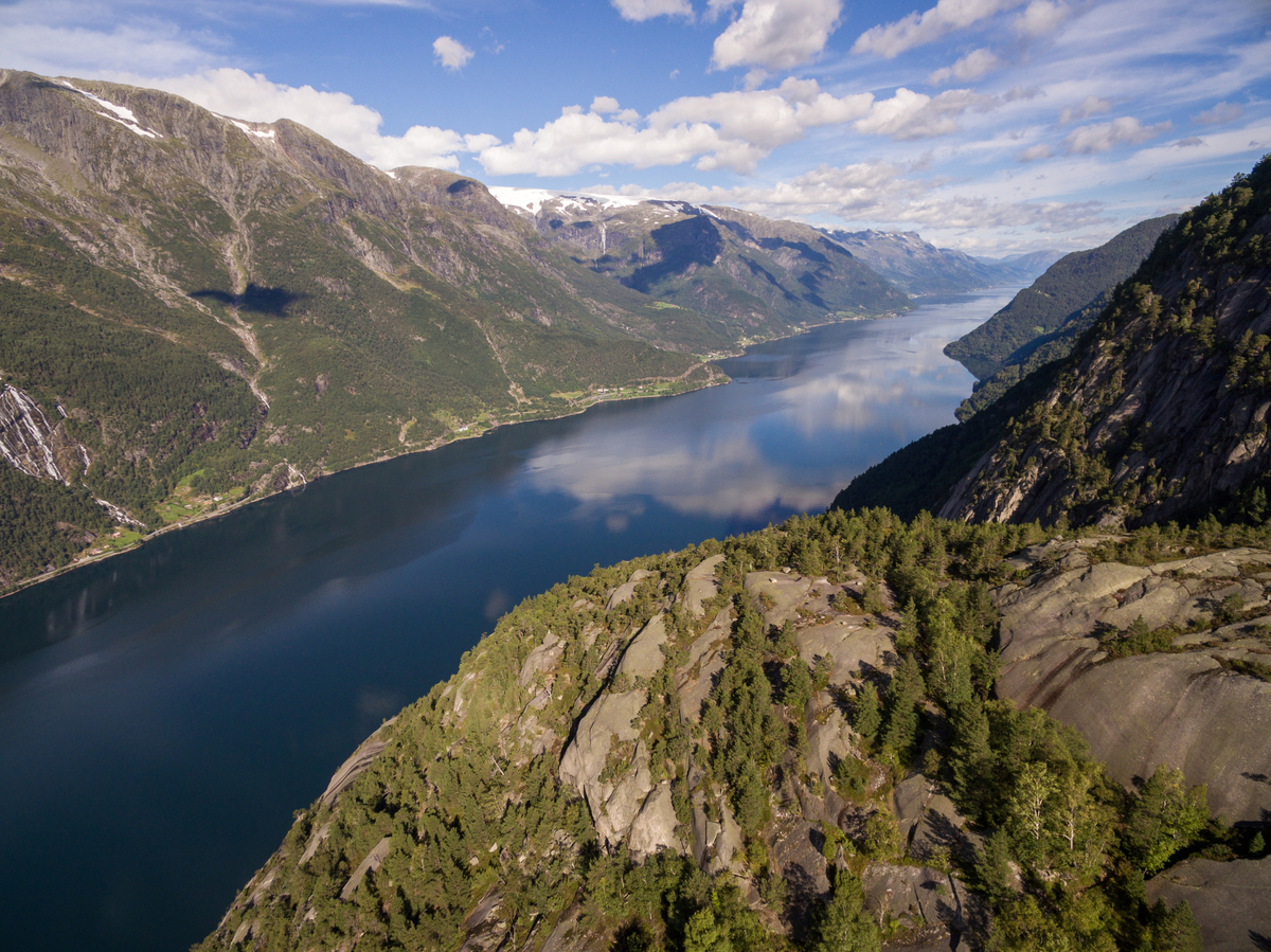 Fjellformasjonen Oksla i Sørfjorden, Hardanger.