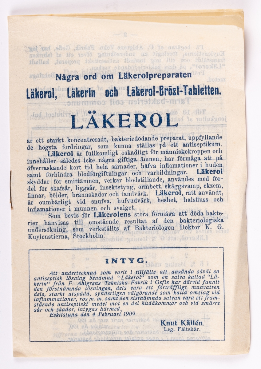 Informationshäfte om Läkerol, Läkerin och Läkerol-Bröst-Tabletten.