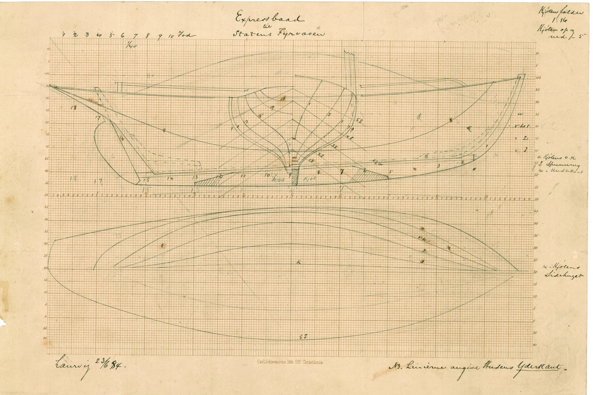 Linjetegning Kutter RØST(Båt nr. Kt.13) (Båt nr. III 115)