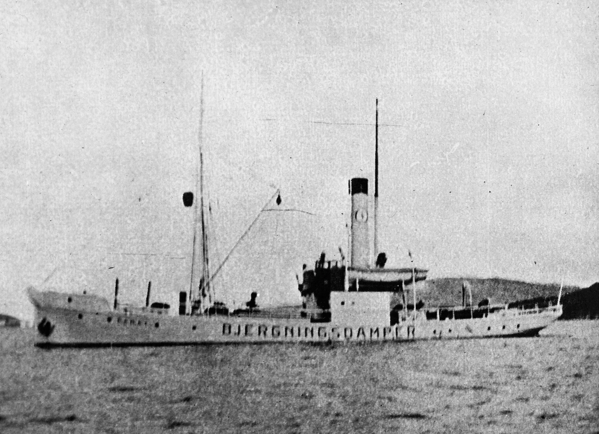 Bergnings/slepebåt PARAT merket med "Bjergningsdamper" på langsiden.