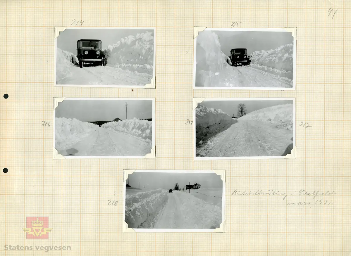 Håndskrift på baksiden av bildet: " Tønsberg-Vivestad. Rutebilbrøytning Mars 1931. Øveraasens nye Forplog Nr.4 og Akreplog." 
Opplysninger: "Z i Vestfold fra April 1929.  Z-6666 er registrert som kombinert bil, last og persontransport. Ford. Riktig støtfanger og lykter, og hornet på rett plass. Bensinfylling foran frontruten." Opplysninger fra John Hindklev.
Opplysninger 09.03.2020:  "I mellomkrigstida var der vanlig at rutebilselskaper tok seg av snøbrøyting. Dette var en del av betingelsene for å få konsesjon for rutedrift. Bruk av brøyteploger ble vanlig på andre halvdel av 1920-tallet." Opplysninger fra Sveinung Berild. 

 Ref. til "Meddelelser fra Veidirektøren" Nr. 10- og Nr. 11-1931: "Snerydningen på våre veier vinteren 1930-1931." 
Bilde 2 og 3) Samme bil og helside i album "Snebrøyting og sneskjermer.