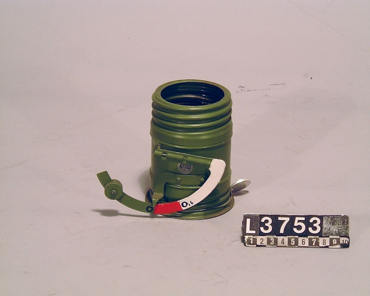 Grönmålad luftmätare till 25 Q1, vilken var Electrolux luftreningsaggregat.