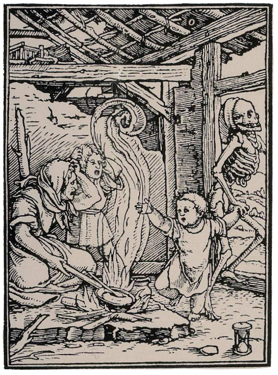 Bildet viser døden som henter et barn.