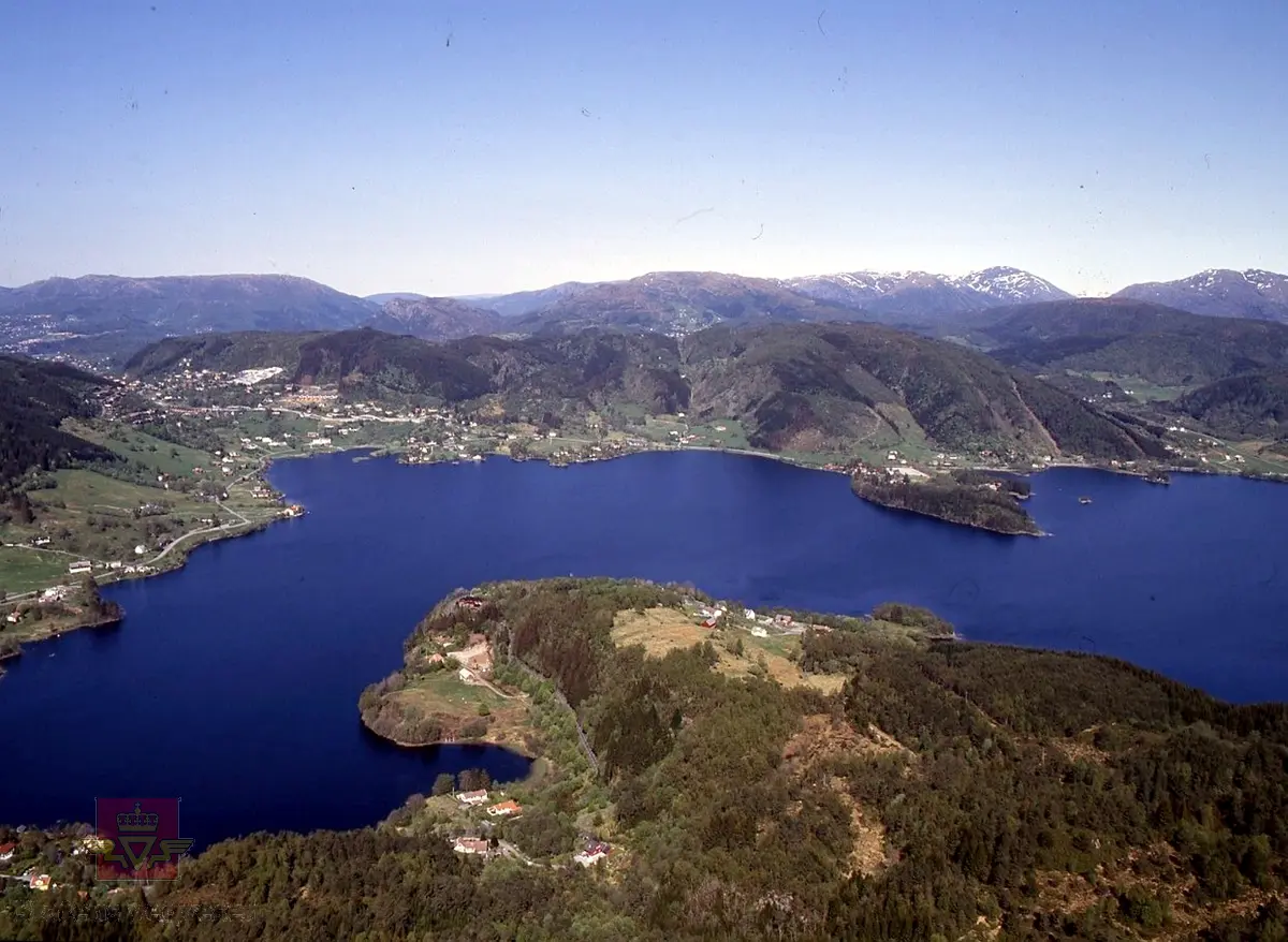 Fanafjellet - Kaland - Ulven i Os kommune, 1987. Flyfoto.