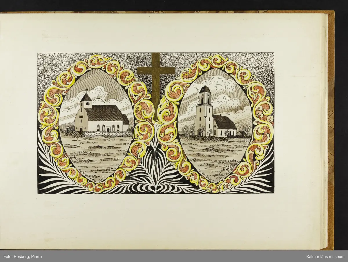 Ett stort antal motiv från Öland, kulturhistoriska platser samt landskapsmotiv.

I boken finns motiv i nämnd ordning: Ölands landskapsvapen; Borgholms slott; Alvaret; Köpings klint; Tingsflisa; barken Dovres förlisning; gravfält vid Klinta, Köping; I Repplinge; Persnäs kyrka; Rynings kors Persnäs, Långlöts kyrka; I Högsrum; Galjbacken Högsrum; Böle backe Glömminge; Kvarn vid Stora Rör; Bramstedtsgården i Strandskogen Glömminge; Öländsk västkust mellan Röhälla och Stora Rör; vägen till Möllstorps läggning; Linsänkan Glömminge; Algutsrums kyrka 1827 och 1919; Portparti vid Gråborg; Sankt Knuts kapell??; I Björnhovda bygata; vid Torslunda kyrka; Eriksöre gärden, Torslunda; Gammal stuga i Runsbäck, Torslunda; vikingagrav med vårdhållare, Skogsby, Torslunda; källare och kvarnar på landborgen ovanför Eriksöre, Torslunda; Öländskt arbetarhem Karlevi, Vickleby; Vickleby kyrka; Fröbygårda strand, Vickleby; Bondgård i Vickleby; Resmo kyrka 1920; Mysinge hög; Resmo kyrka 1826; Borgby borg; I Mörbylångadalen; Alvaret vid Bengtstorp, söder om Bårby; Bondgård vid Lenstad; Smedsgärde Gårdby s; Dröstorps ödeby; Nigelberget en höjd på alvaret s.o. om Lenstad; Tornrör och Tornrörskällan; Dröstorps mosse; Prästgropen Sandby alvar; Gård i Skarpa Alby; Bondgård i N Näsby; Augustimorgon vid Ölands östkust, Sandby socken; Segerstads gamla kyrka; Segerstads nuvarande kyrka; Kustby i Segerstads socken, Nedre Segerstad; På slagfältet vid Seby, Segerstad socken; Gammal bondgård i Övre Segerstad, Segerstad socken; I Segerstad.