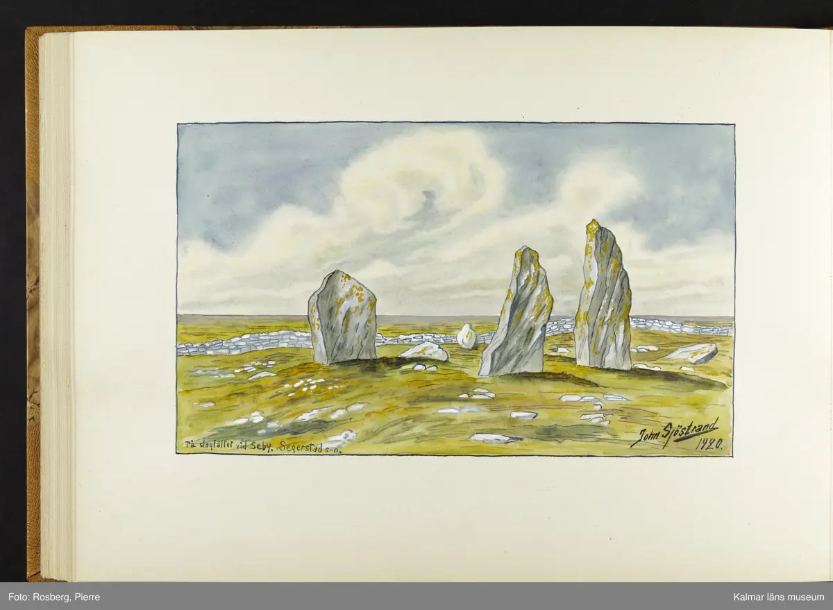 Ett stort antal motiv från Öland, kulturhistoriska platser samt landskapsmotiv.

I boken finns motiv i nämnd ordning: Ölands landskapsvapen; Borgholms slott; Alvaret; Köpings klint; Tingsflisa; barken Dovres förlisning; gravfält vid Klinta, Köping; I Repplinge; Persnäs kyrka; Rynings kors Persnäs, Långlöts kyrka; I Högsrum; Galjbacken Högsrum; Böle backe Glömminge; Kvarn vid Stora Rör; Bramstedtsgården i Strandskogen Glömminge; Öländsk västkust mellan Röhälla och Stora Rör; vägen till Möllstorps läggning; Linsänkan Glömminge; Algutsrums kyrka 1827 och 1919; Portparti vid Gråborg; Sankt Knuts kapell??; I Björnhovda bygata; vid Torslunda kyrka; Eriksöre gärden, Torslunda; Gammal stuga i Runsbäck, Torslunda; vikingagrav med vårdhållare, Skogsby, Torslunda; källare och kvarnar på landborgen ovanför Eriksöre, Torslunda; Öländskt arbetarhem Karlevi, Vickleby; Vickleby kyrka; Fröbygårda strand, Vickleby; Bondgård i Vickleby; Resmo kyrka 1920; Mysinge hög; Resmo kyrka 1826; Borgby borg; I Mörbylångadalen; Alvaret vid Bengtstorp, söder om Bårby; Bondgård vid Lenstad; Smedsgärde Gårdby s; Dröstorps ödeby; Nigelberget en höjd på alvaret s.o. om Lenstad; Tornrör och Tornrörskällan; Dröstorps mosse; Prästgropen Sandby alvar; Gård i Skarpa Alby; Bondgård i N Näsby; Augustimorgon vid Ölands östkust, Sandby socken; Segerstads gamla kyrka; Segerstads nuvarande kyrka; Kustby i Segerstads socken, Nedre Segerstad; På slagfältet vid Seby, Segerstad socken; Gammal bondgård i Övre Segerstad, Segerstad socken; I Segerstad.