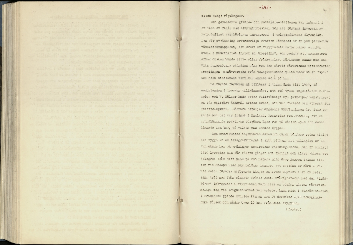 Inbunden samlingsvolym för tidskriften Flygfisken: organ för Sveriges militärflygare, 1917-1919.

Innehåll: artiklar med minnen, händelser och episoder inom den svenska militära pionjärflygningen samt fakta och råd till militära flygare. Illustrationer i form av ritningar och foton.

Sidor framställda genom stencilering med inklistrade fotografier.


Ingående nummer:

1 - augusti 1917 (sida 1-11)
2 - september 1917 (sida 12-21)
3 - oktober 1917 (sida 22-31)
4 - november 1917 (sida 32-42)
5 - december 1917 (sida 43-53)
6 - januari 1918 (sida 54-64)
7 - februari 1918 (sida 65-77)
8 - mars 1918 (sida 78-88)
9 - april 1918 (sida 89-101)
10 - maj 1918 (sida 102-111)
11 - juni 1918 (sida 112-126)
12 - juli 1918 (sida 127-137)
13 - augusti 1918 (sida 138-148)
14 - september 1918 (sida 149-157)
15 - oktober 1918 (sida 158-168)
16 - november 1918 (sida 169-180)
17 - december 1918 (sida 181-190)
18 - januari 1919 (sida 191-202)
19 - februari 1919 (sida 203-214)
20 - mars 1919 (sida 215-226)
21 - april 1919 (sida 227-240)
22 - maj 1919 (sida 241-251)
23 - juni 1919 (sida 252-263)
24 - juli 1919 (sida 264-274)
25 - september 1919 (sida 275-286)
26 - oktober 1919 (sida 287-298)
27 - december 1919 (sida 299-309)