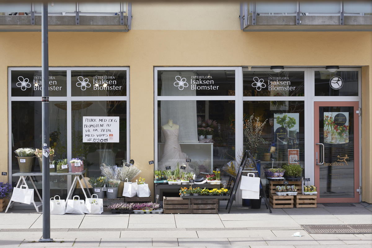 Koronastengt butikk i Storgata på Lillestrøm