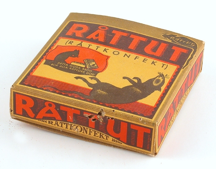 Råttkonfekt, råttutrotningsmedel i originalkartong.