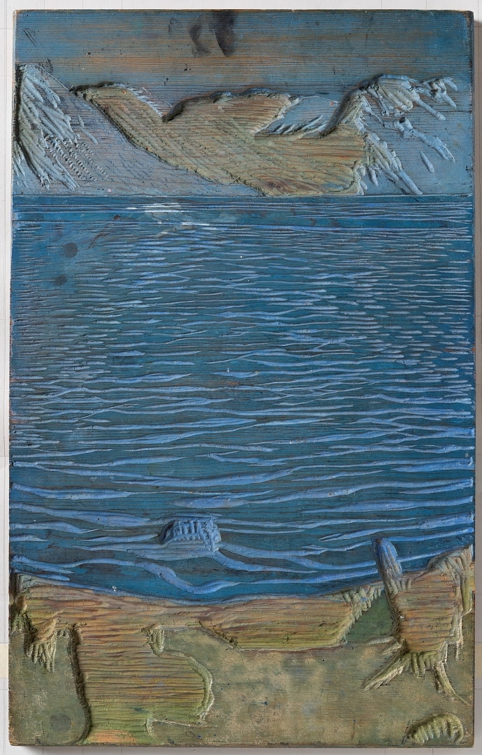 Fugl på sten [Trykkplate]