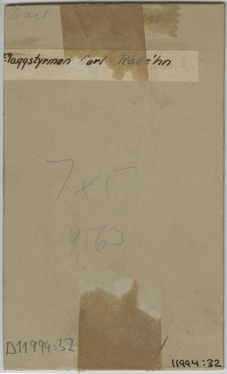 Visitkortporträtt av Carl Rodéhn, medlem i Sjöunderofficerssällskapet i Karlskrona.