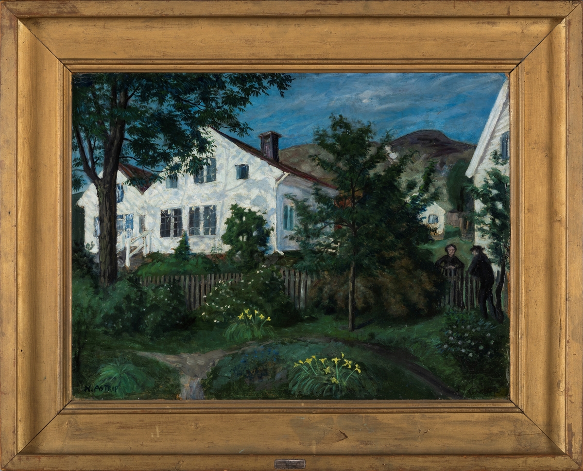 Maaneskin i prestegaarden [Maleri]