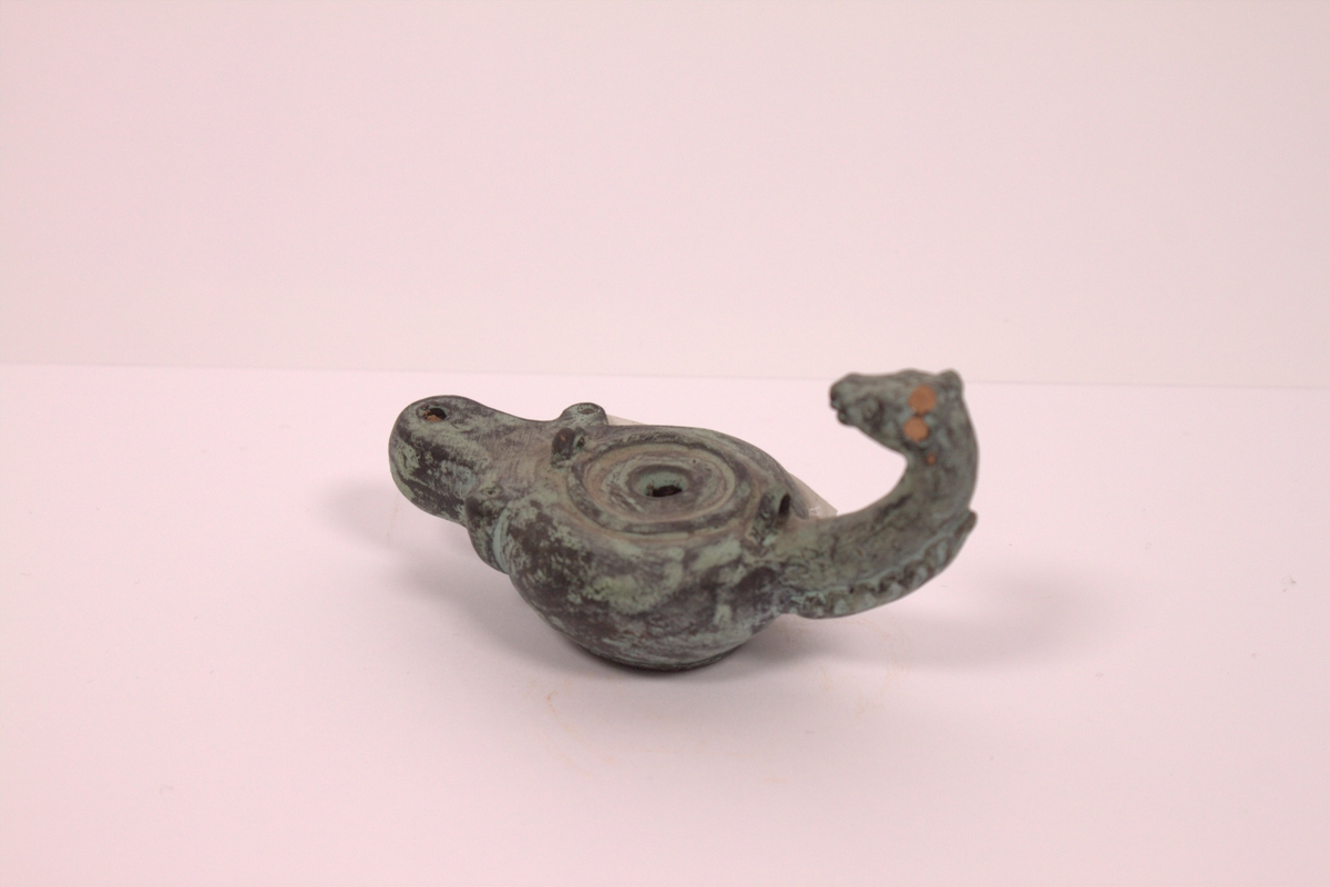 Oljelampe, terrakotta grønn