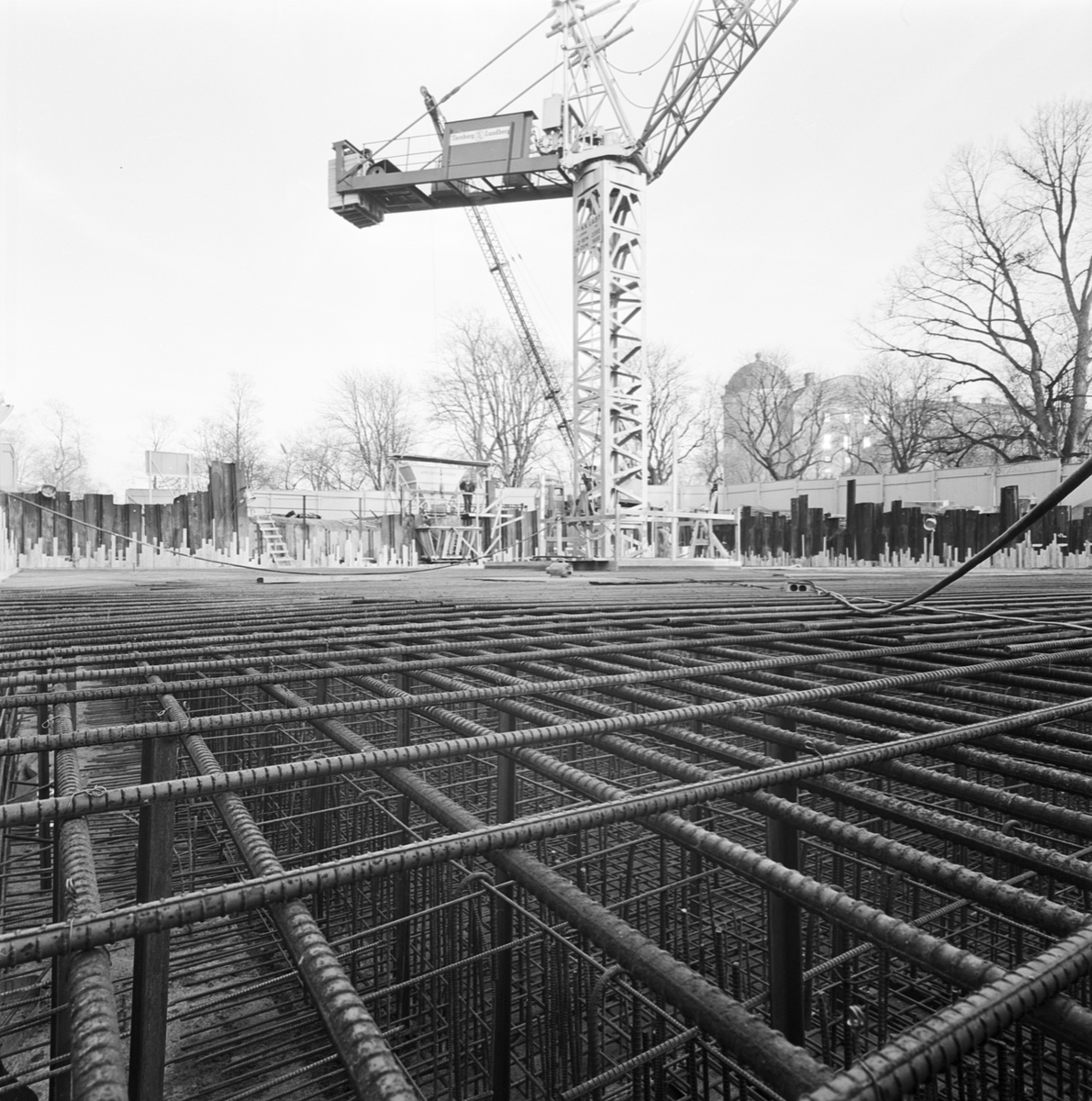 Carolina Rediviva, byggande av skyddsrummet, Uppsala, november 1965
