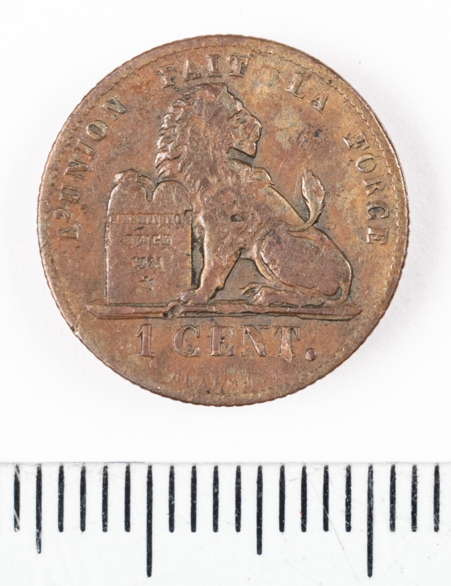 Mynt, Belgien, 1859, 1 Centime.