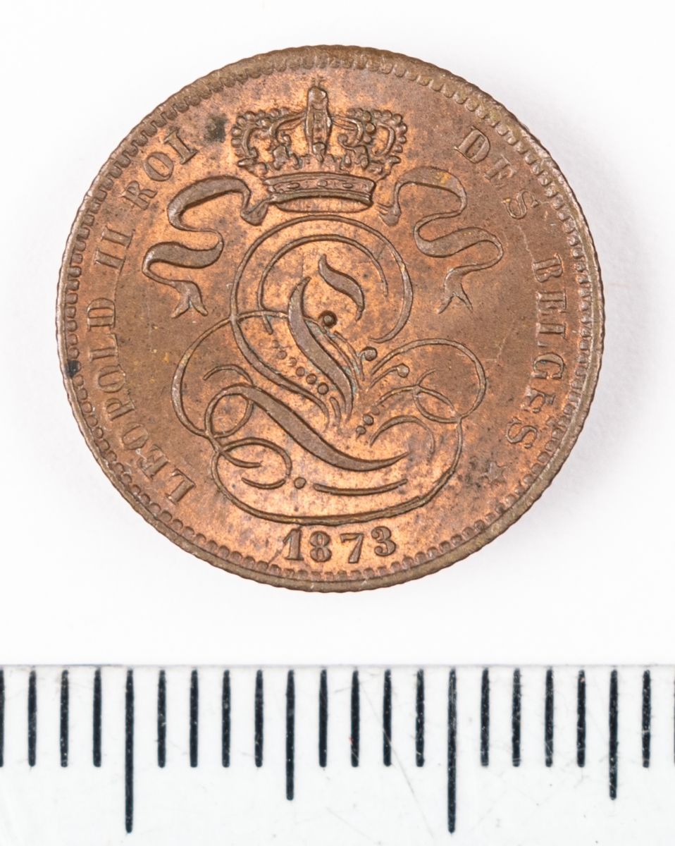 Mynt, Belgien 1873, 1 Centime.